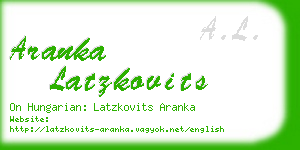 aranka latzkovits business card